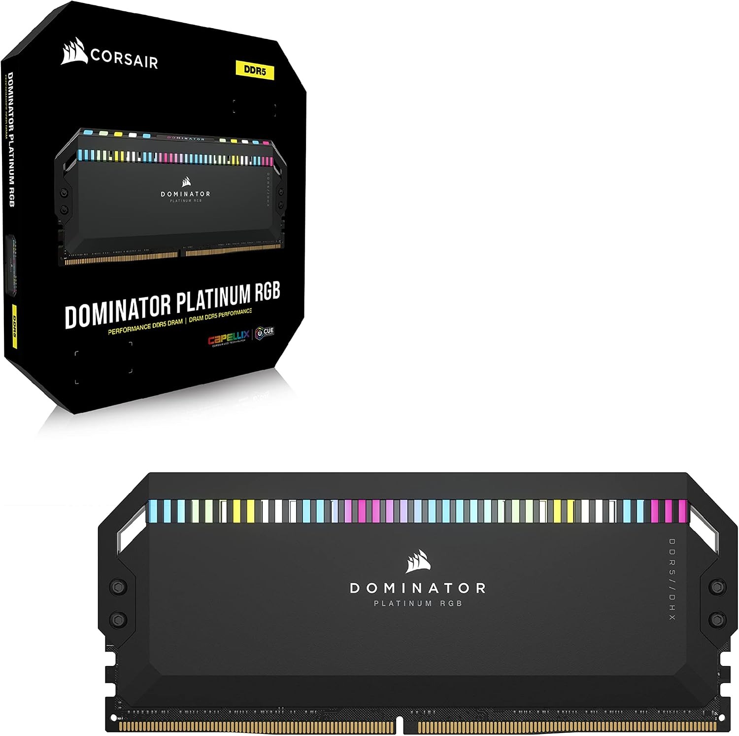 CORSAIR Dominator Platinum RGB DDR5 RAM 64GB (2x32GB) 5600MHz CL40 Intel XMP iCUE Compatible Computer Memory - Black (CMT64GX5M2X5600C40)